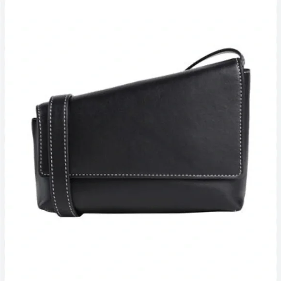 Staud Acute Black Leather Small Convertible Crossbody/ Clutch/ Shoulder Bag NWT